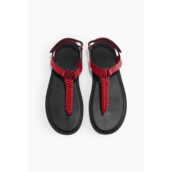 H&M Shoes - H&M Leather Sandals in Red